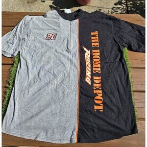 NASCAR Tony Stewart Henley 1/4 Zip Shirt Men's XL Black Gray Colorblock Chase 20